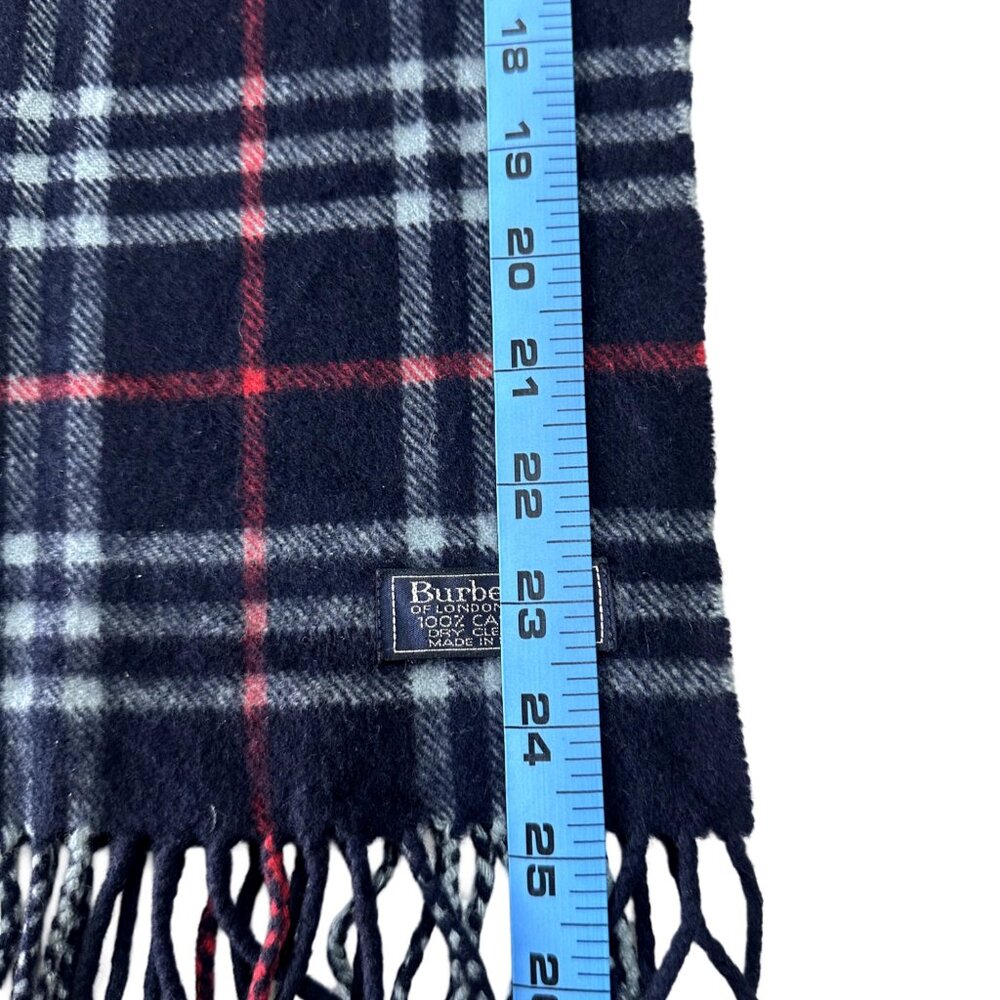 Burberrys Classic Check Scarf Black 100% Cashmere Unisex Scarf Made In England - Picture 6 of 7